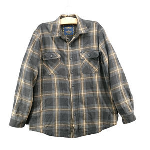 Club Room Men's Shirt Jacket Multicolor Medium Long Sleeve Window Pane Cotton